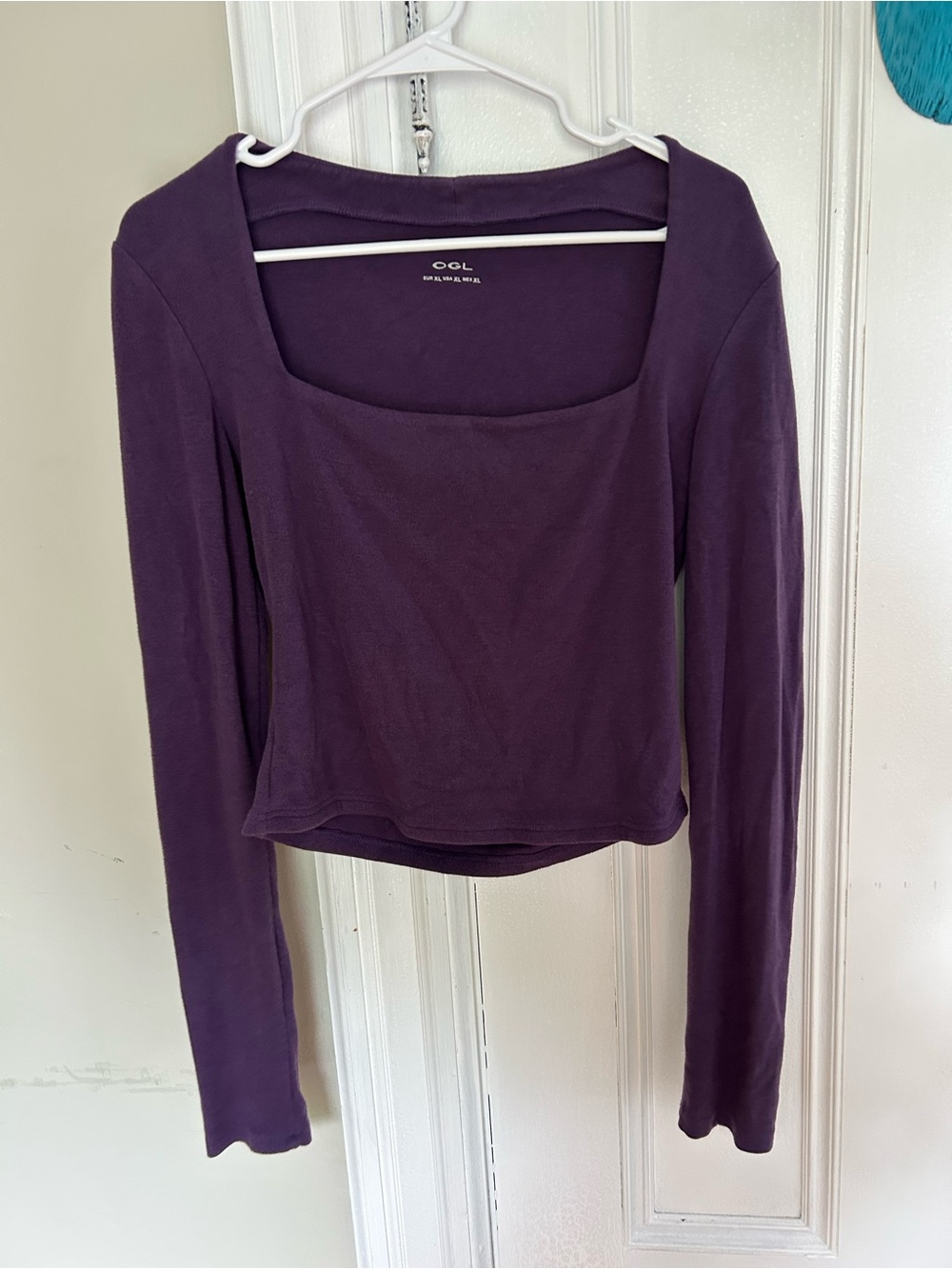 Ogl square neck purple long sleeve shirt xl